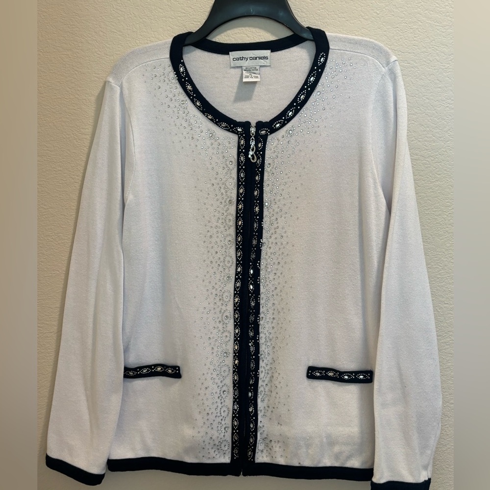 Cathy Daniels GORGEOUS Rhinestone Bling Cardigan! ✨